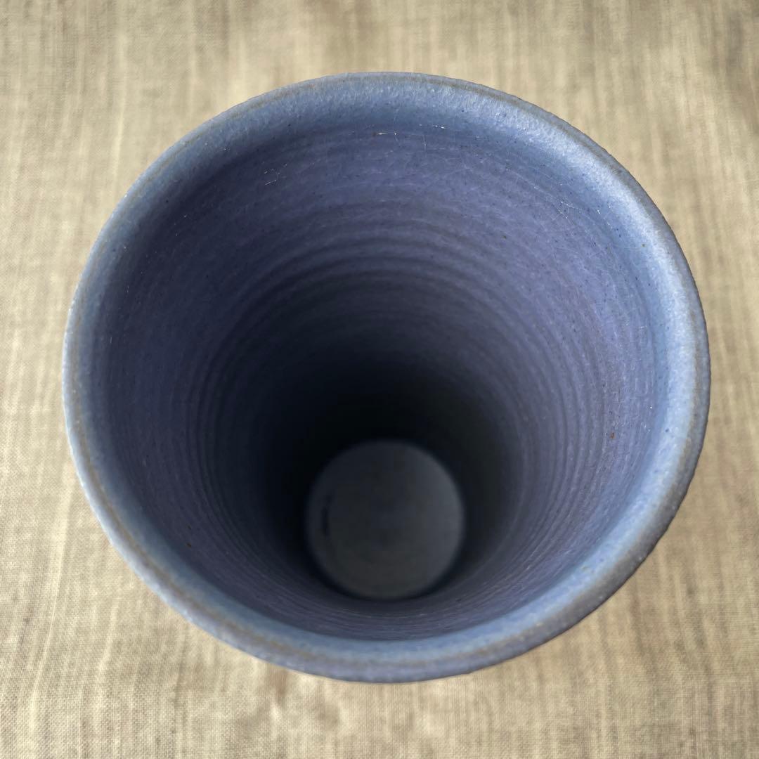 作家　陶芸家　志村観行　タンブラー　ビアカップ　背の高いコップ　手描き　手彫り