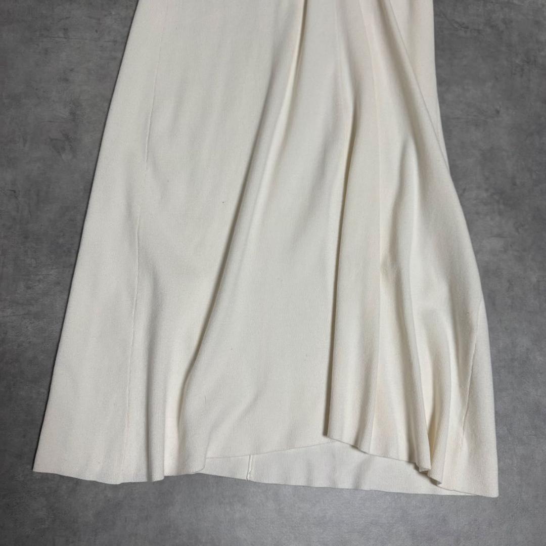 セルフォード　 22年モデル　ロングワンピース ニット パフスリーブ　白　38