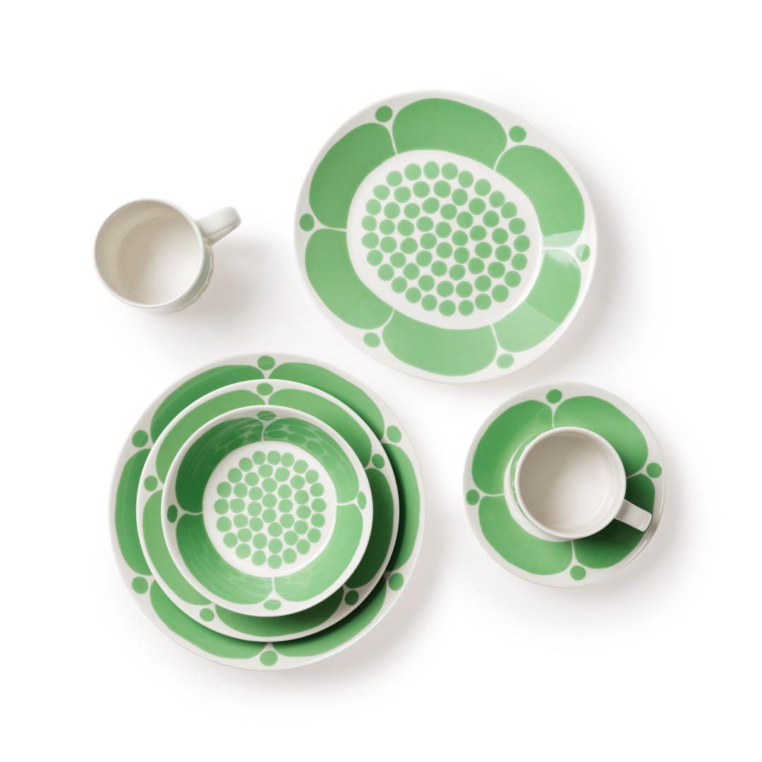 ARABIAアラビア スンヌンタイ オーバルプレート25cm 2枚ライトグリーン