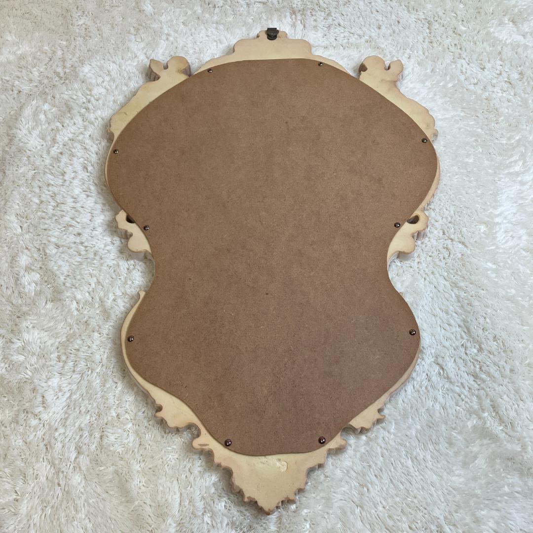 【美品】高級ロココ調　ひび割れ加工　クラック加工　姿見　大型ミラー　天使の鏡