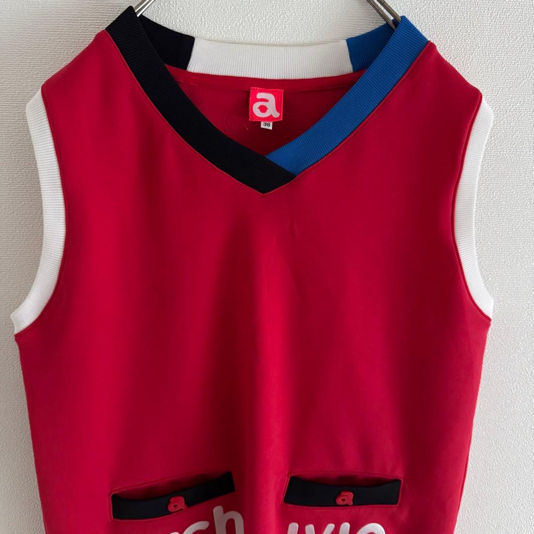 archivio アルチビオ ゴルフ ベスト 赤 オシャレ 38