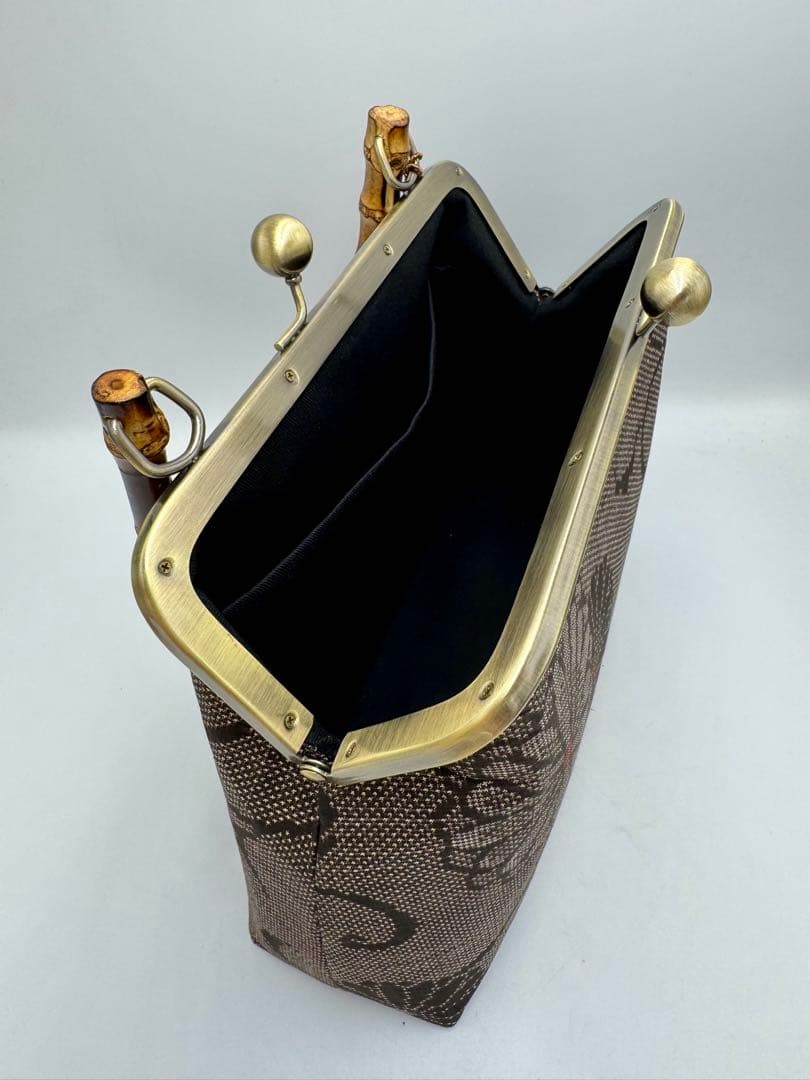 【ハンドメイド】 大島紬 着物リメイク　ハンド バッグ #484