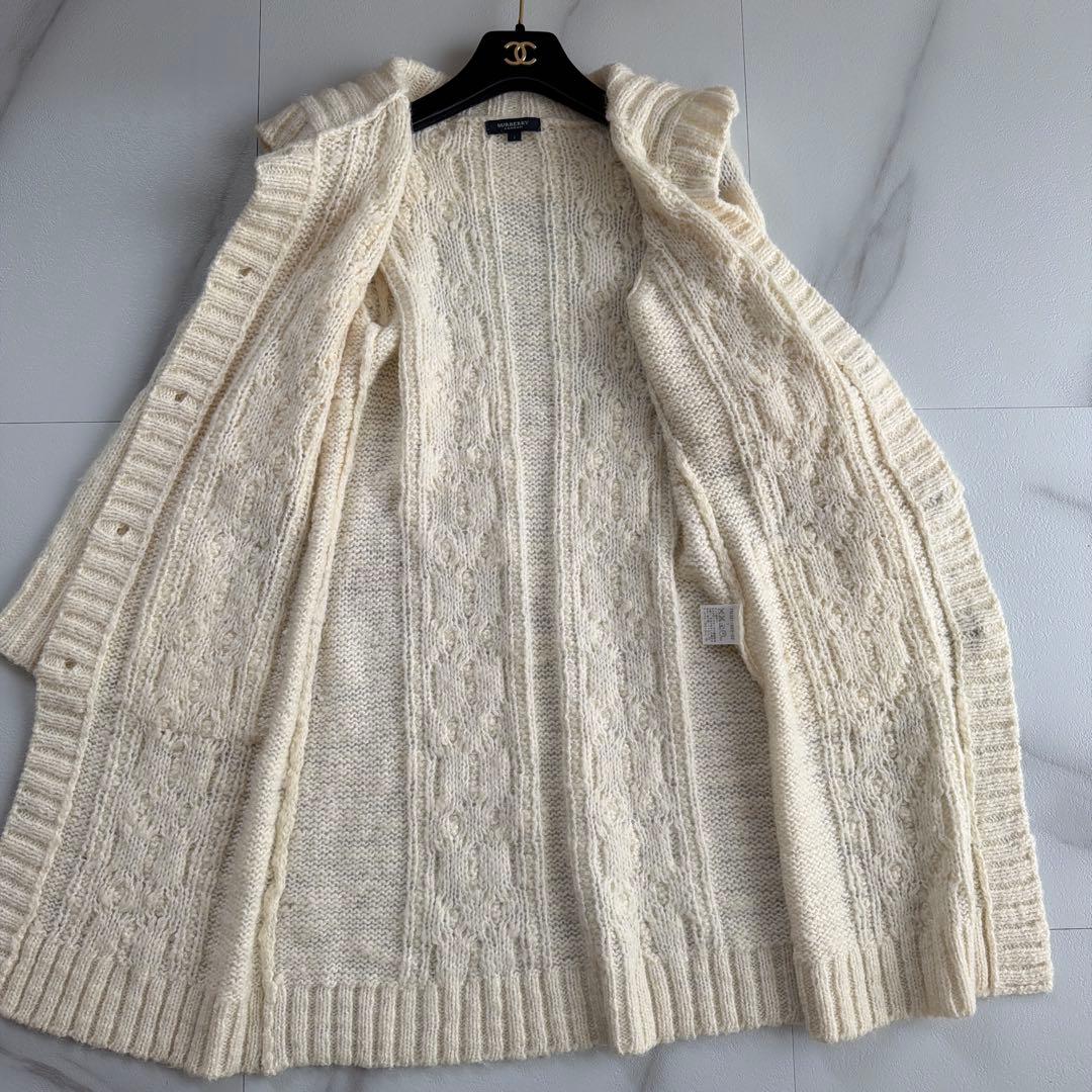 美品 BURBERRY LONDON ニット カーディガン ケーブル編み