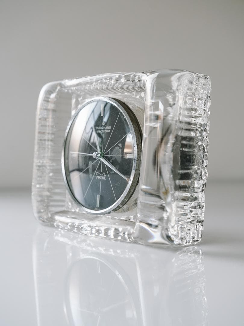 60-70's \"JUNGHANS\" クリスタル 置時計 ミッドセンチュリー