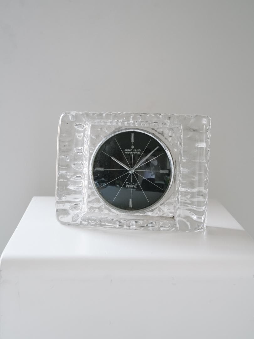 60-70's \"JUNGHANS\" クリスタル 置時計 ミッドセンチュリー