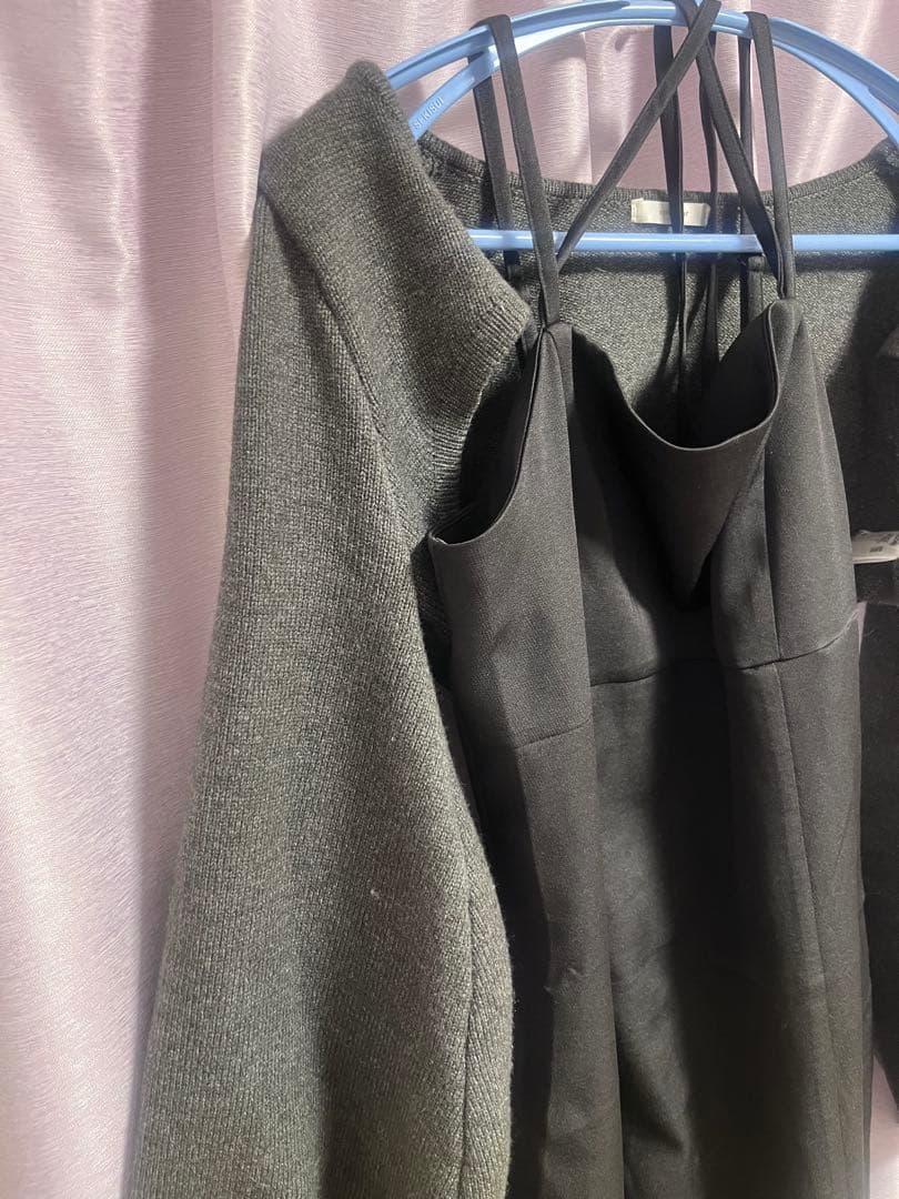 apres jour デザインキャミワンピース＋ショートニットボレロ 2点セット