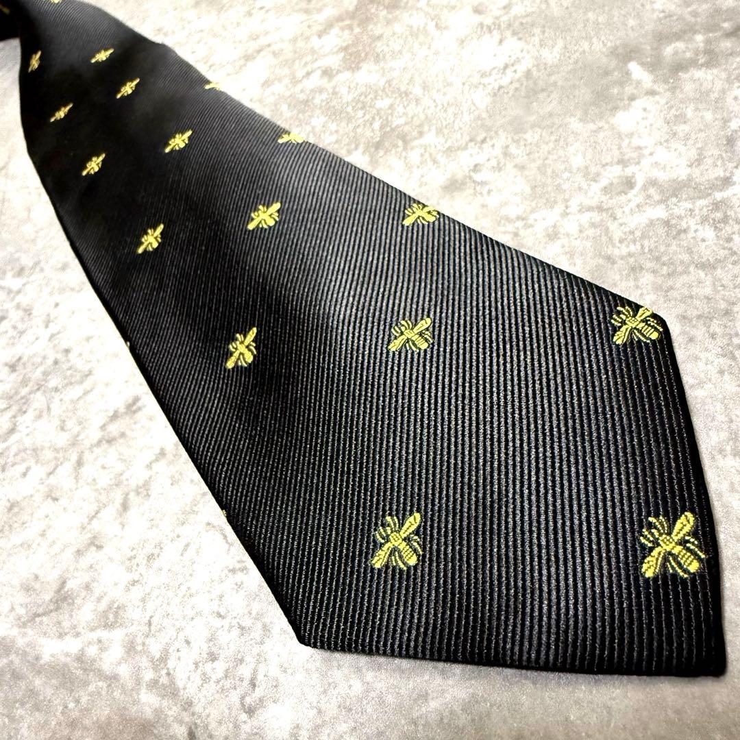 【✨極美品✨】GUCCI グッチ ネクタイ 蜂 ビー ソリッド系 ハイブランド