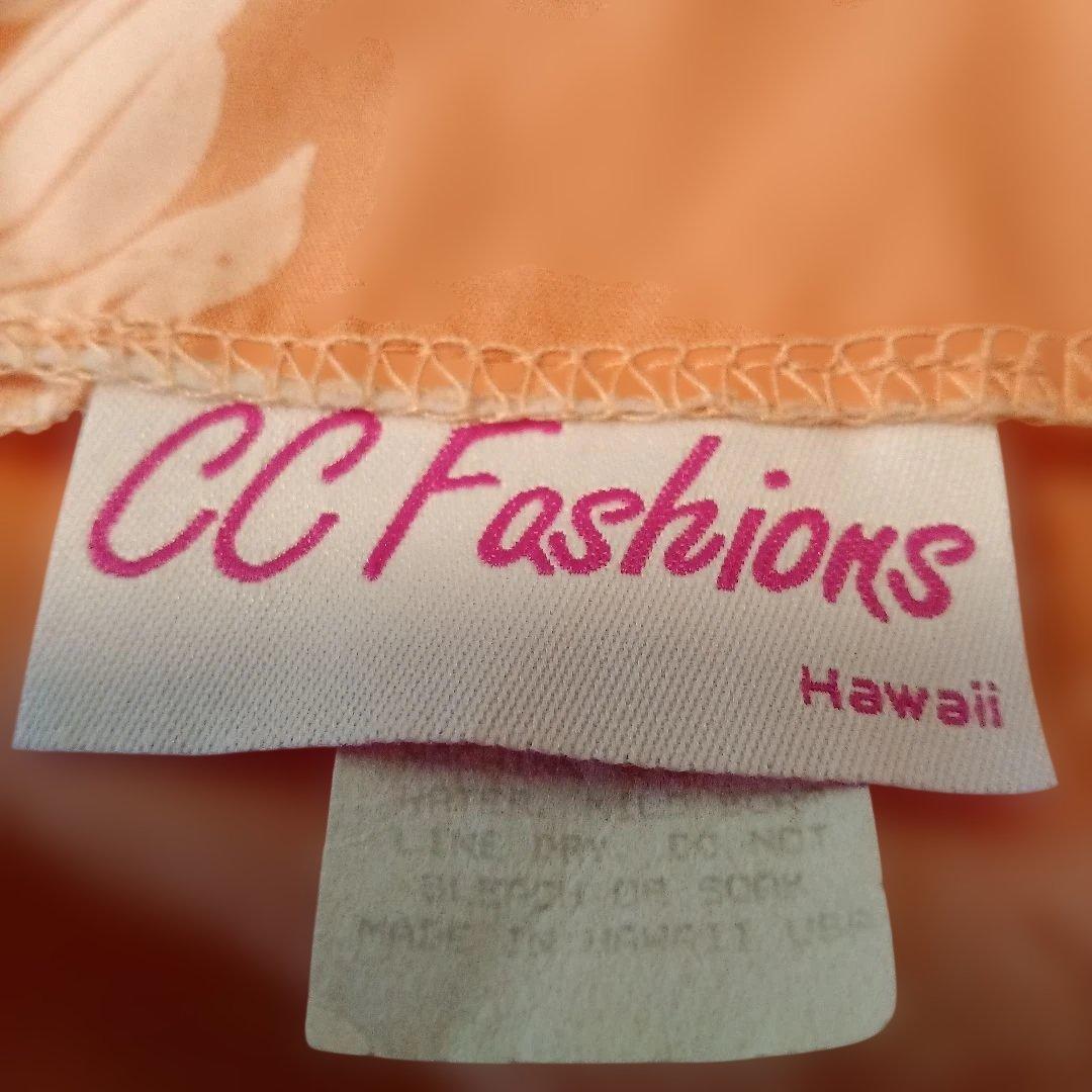 新品CCFashionsフラダンスロングドレス♡ハワイ製♡希少♡ハイビスカス柄