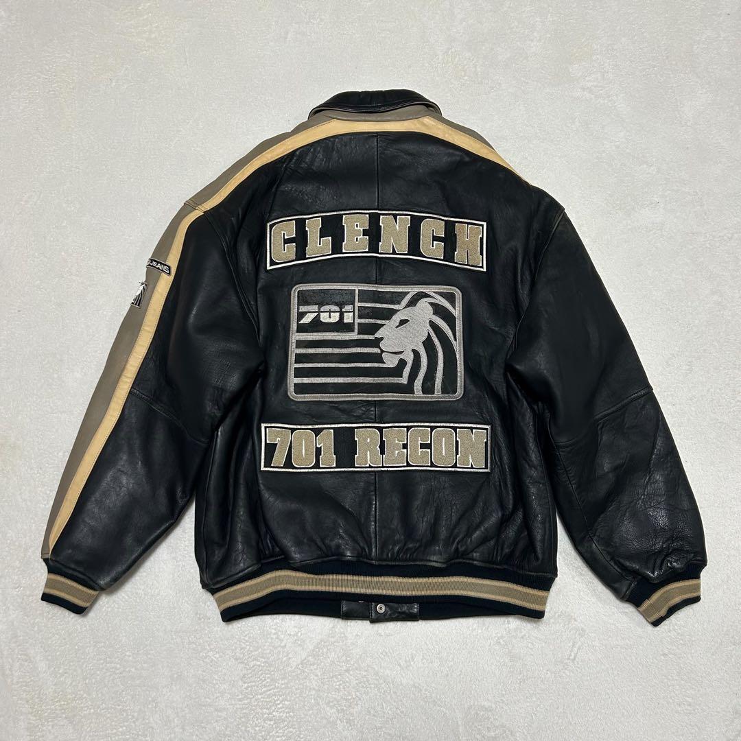 希少　ヴィンテージ　ラムレザージャケット　ワッペンXL プロフェッショナルレザー