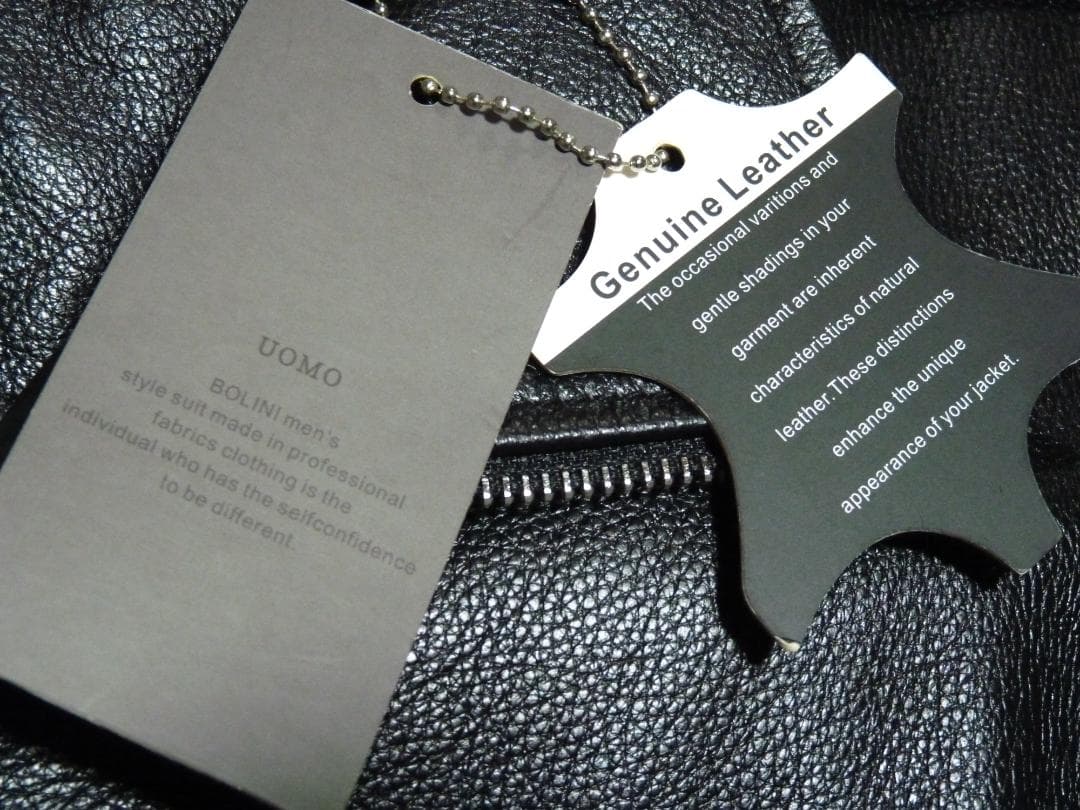 新品未使用タグ付き　BOLINI　ボリーニ　本革　ライダースジャケット　黒　48