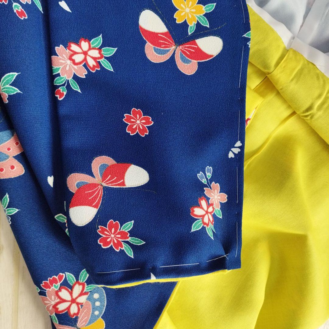 13歳用？　お着物　蝶柄　青