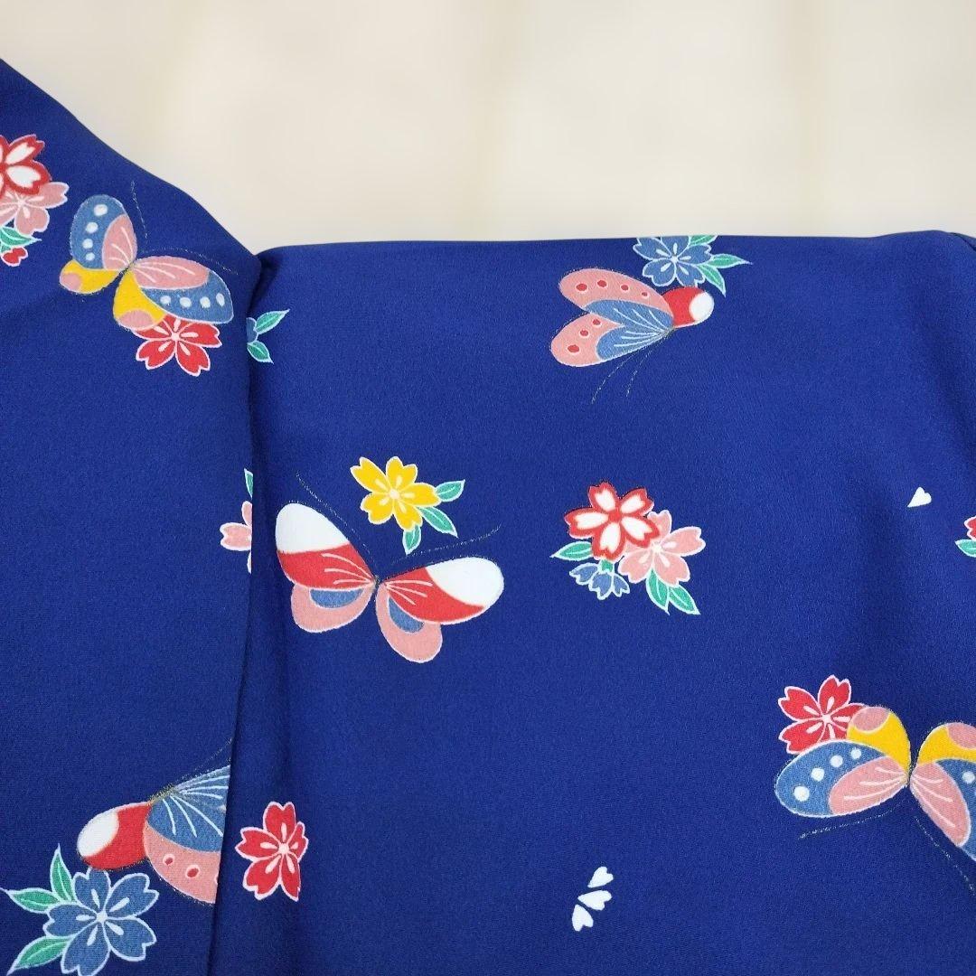 13歳用？　お着物　蝶柄　青