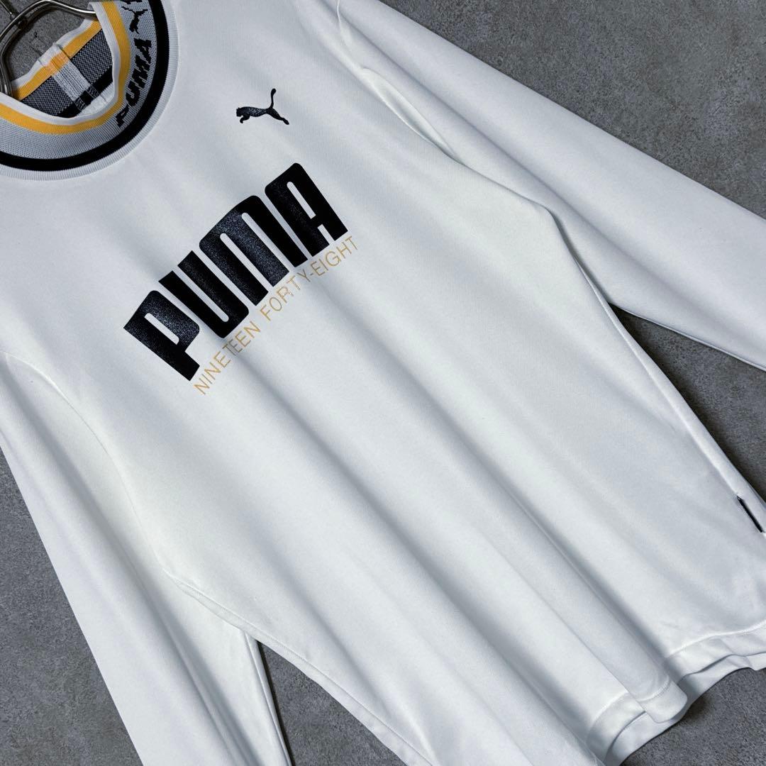 PUMA GOLF プーマゴルフ ビッグロゴ モックネック シャツ ホワイト L