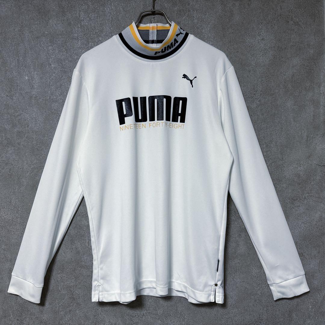 PUMA GOLF プーマゴルフ ビッグロゴ モックネック シャツ ホワイト L