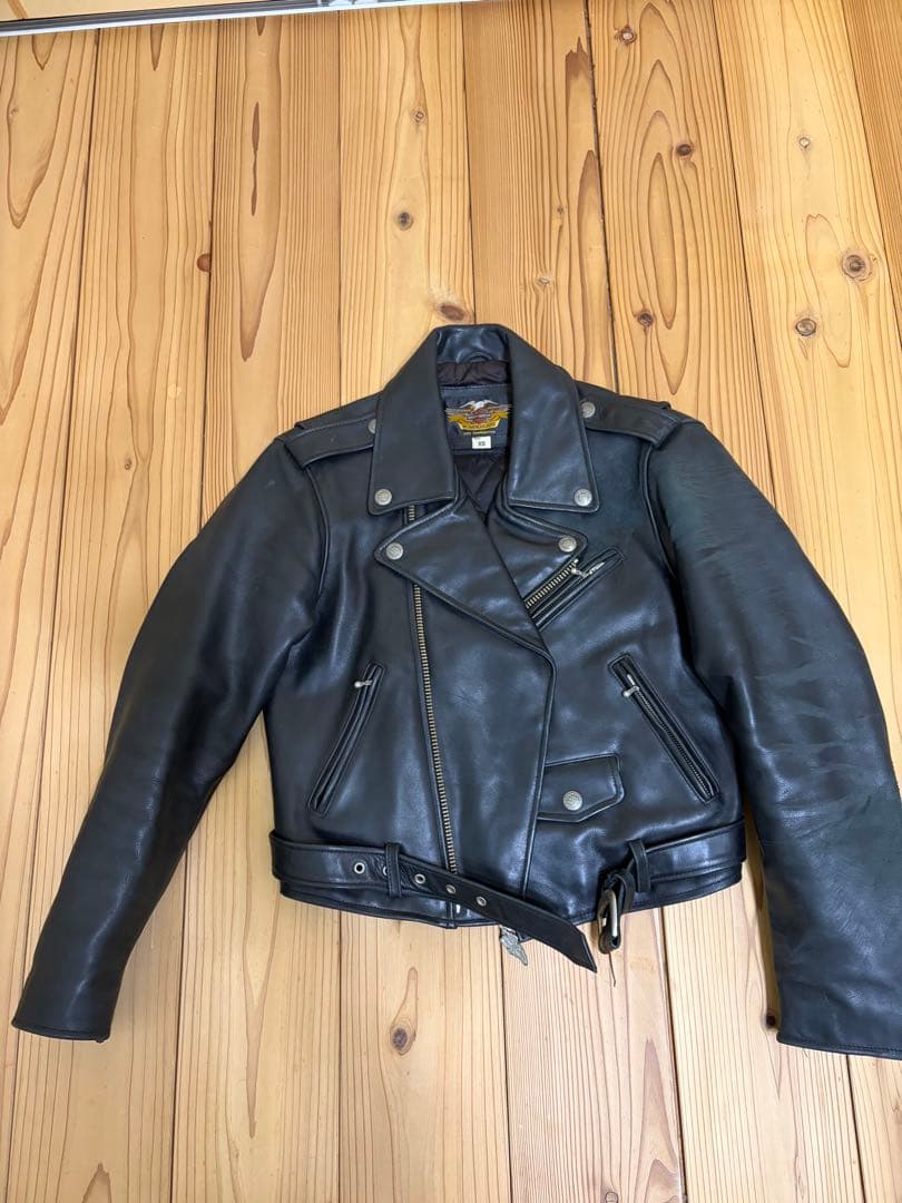 HARLEY DAVIDSON レザー ダブルライダースジャケットXSサイズ 黒