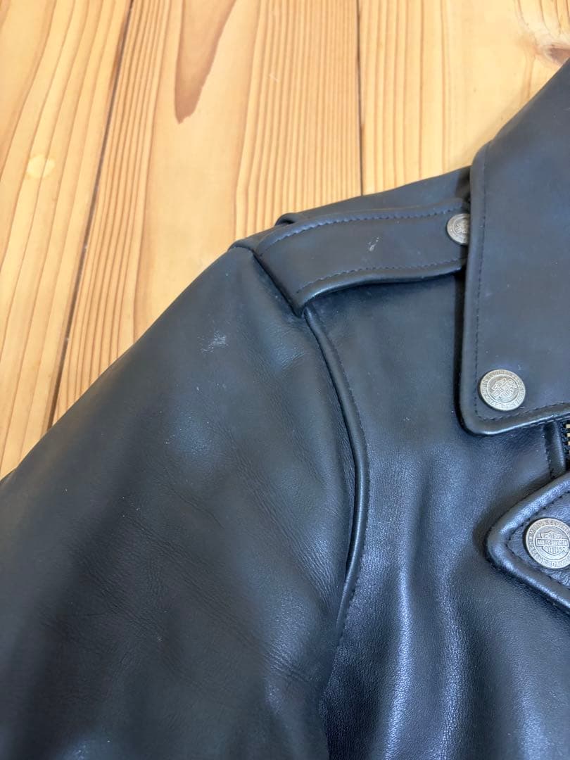 HARLEY DAVIDSON レザー ダブルライダースジャケットXSサイズ 黒