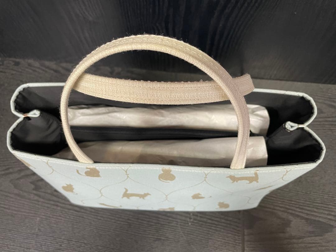 新品 猫柄 和装バッグ お稽古 お茶席 和服 トートバッグ 呉服 着物 小紋