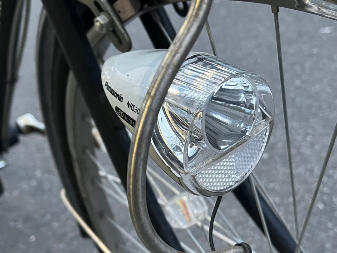 か*な様 中古美品LEDオートライト内装3段自転車★大型カゴ★27インチ★黒※配