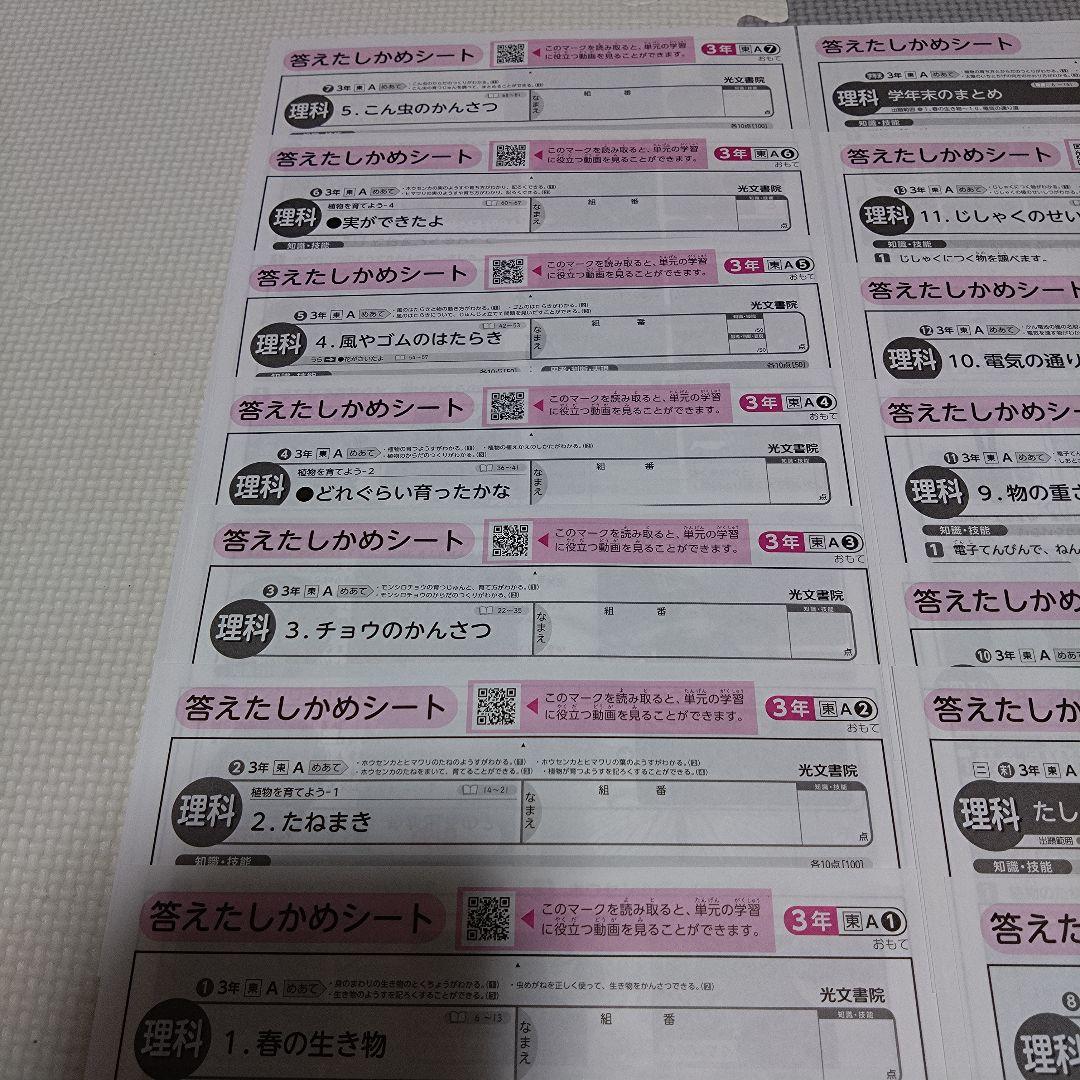 小3 国語 カラーテスト 答えたしかめシート 光文書院 東京書籍 14枚