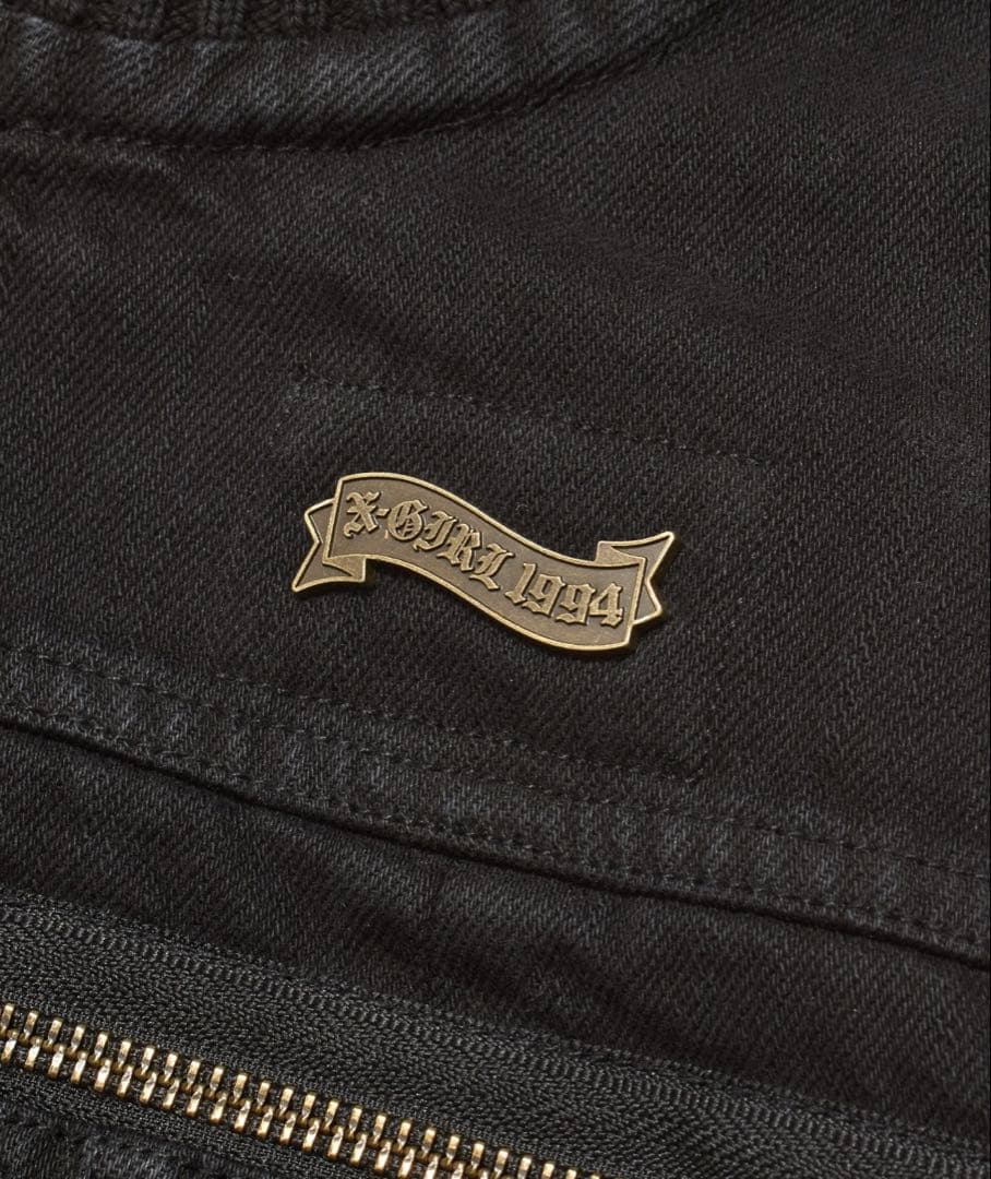 X-girl FADED RIBBED SLEEVE JACKET 黒