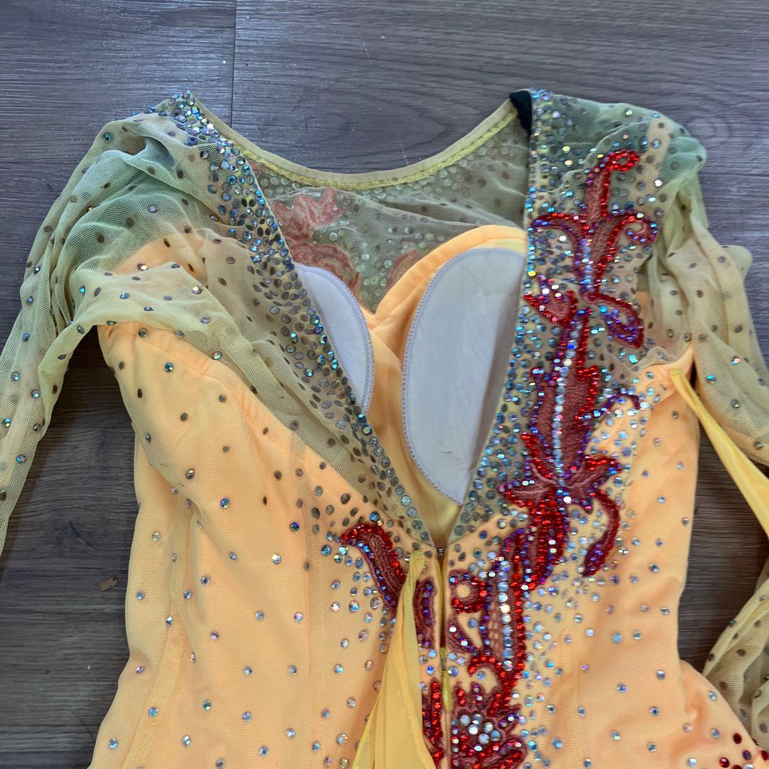 3.4 社交ダンス スタンダードドレス 競技会 デモ オレンジ レッド