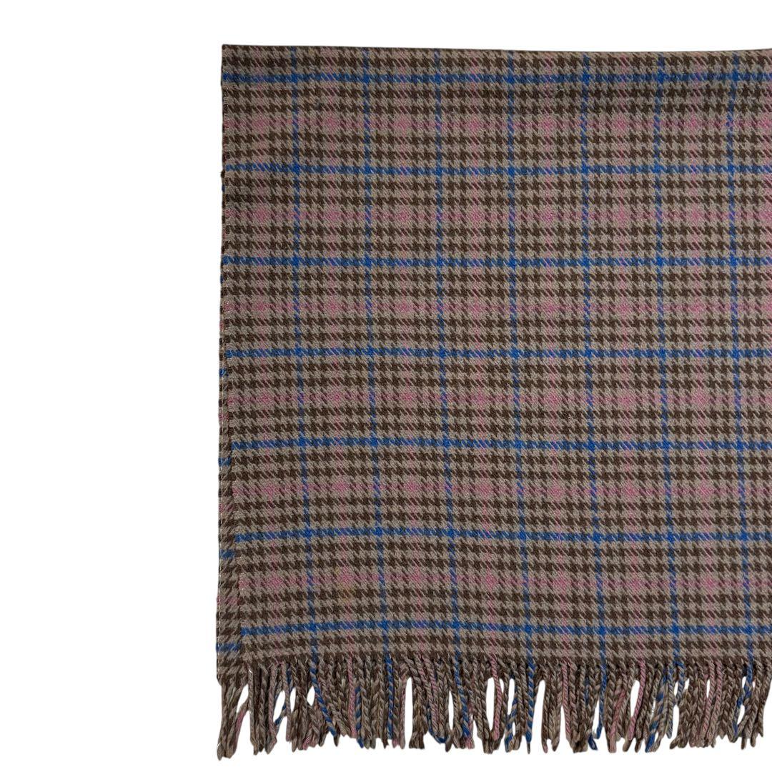 BURBERRY バーバリー ブランケット 毛 ベージュ チェック柄 フリンジ
