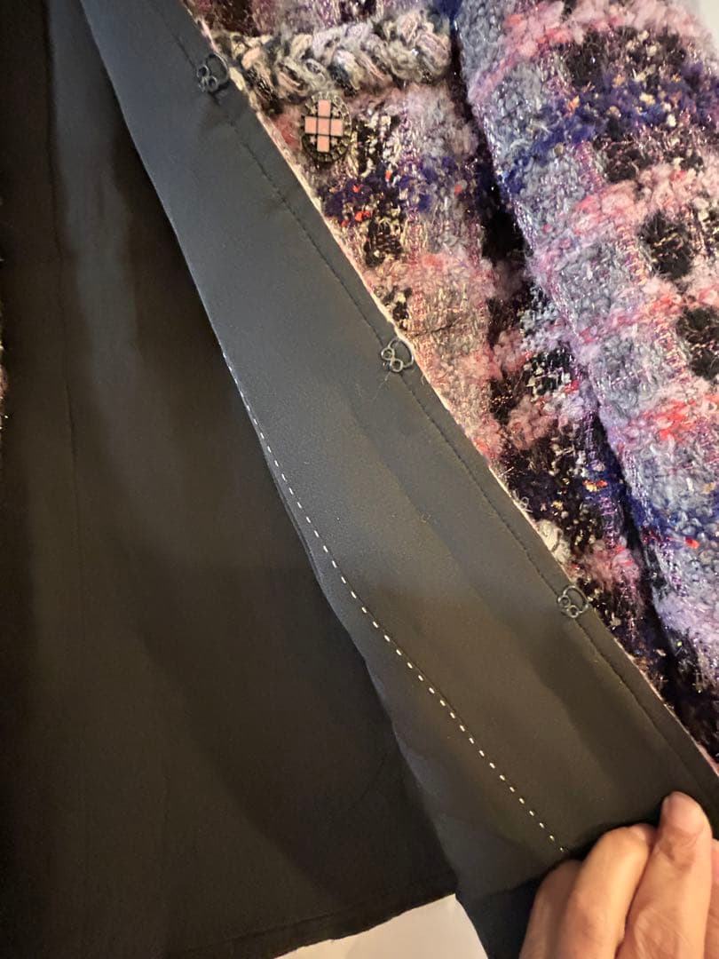 coco風　ツイード チェック柄 woolジャケット