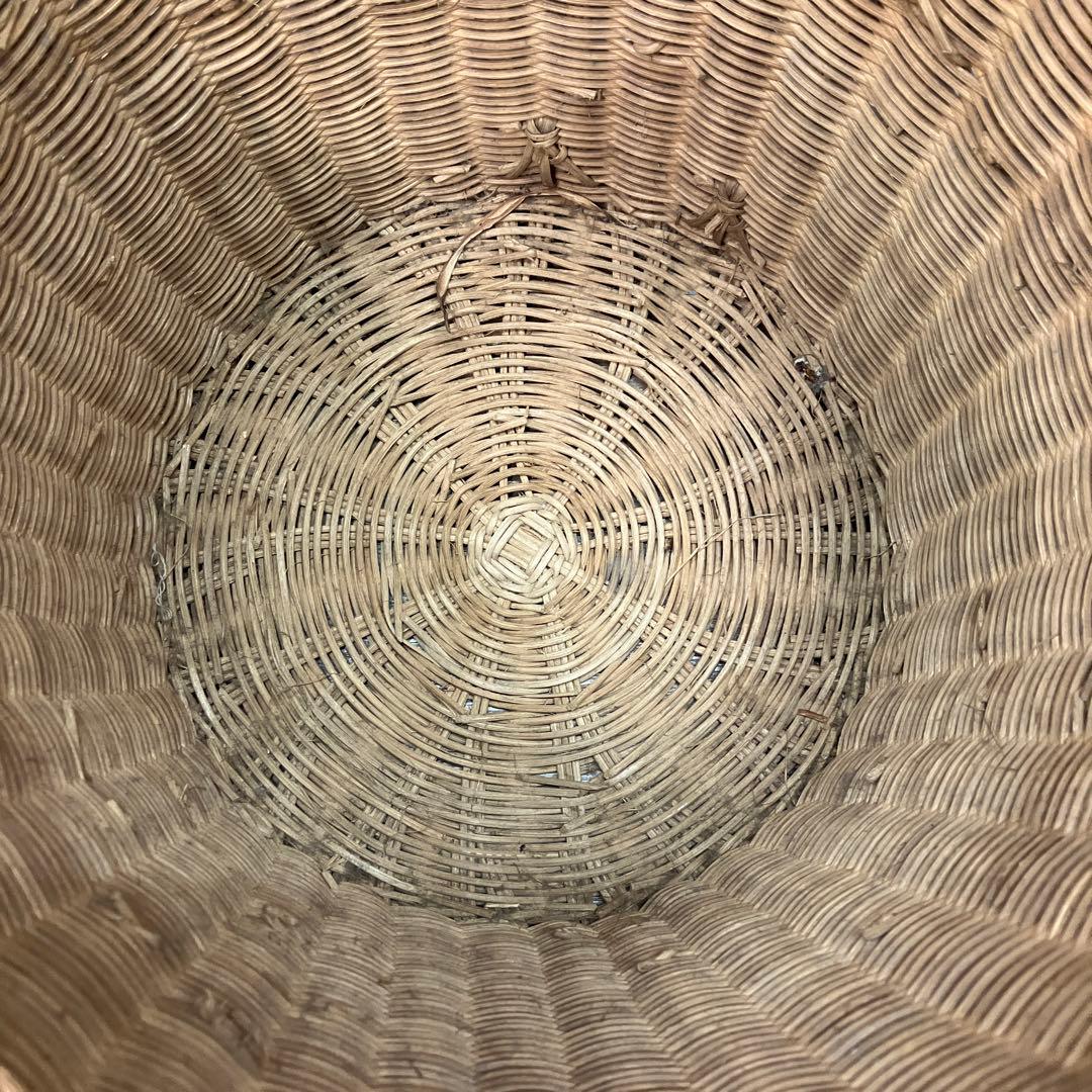 B-1 ふくろう ラタンバスケット 蓋なし 籠 小物入れ 鉢カバー インテリア