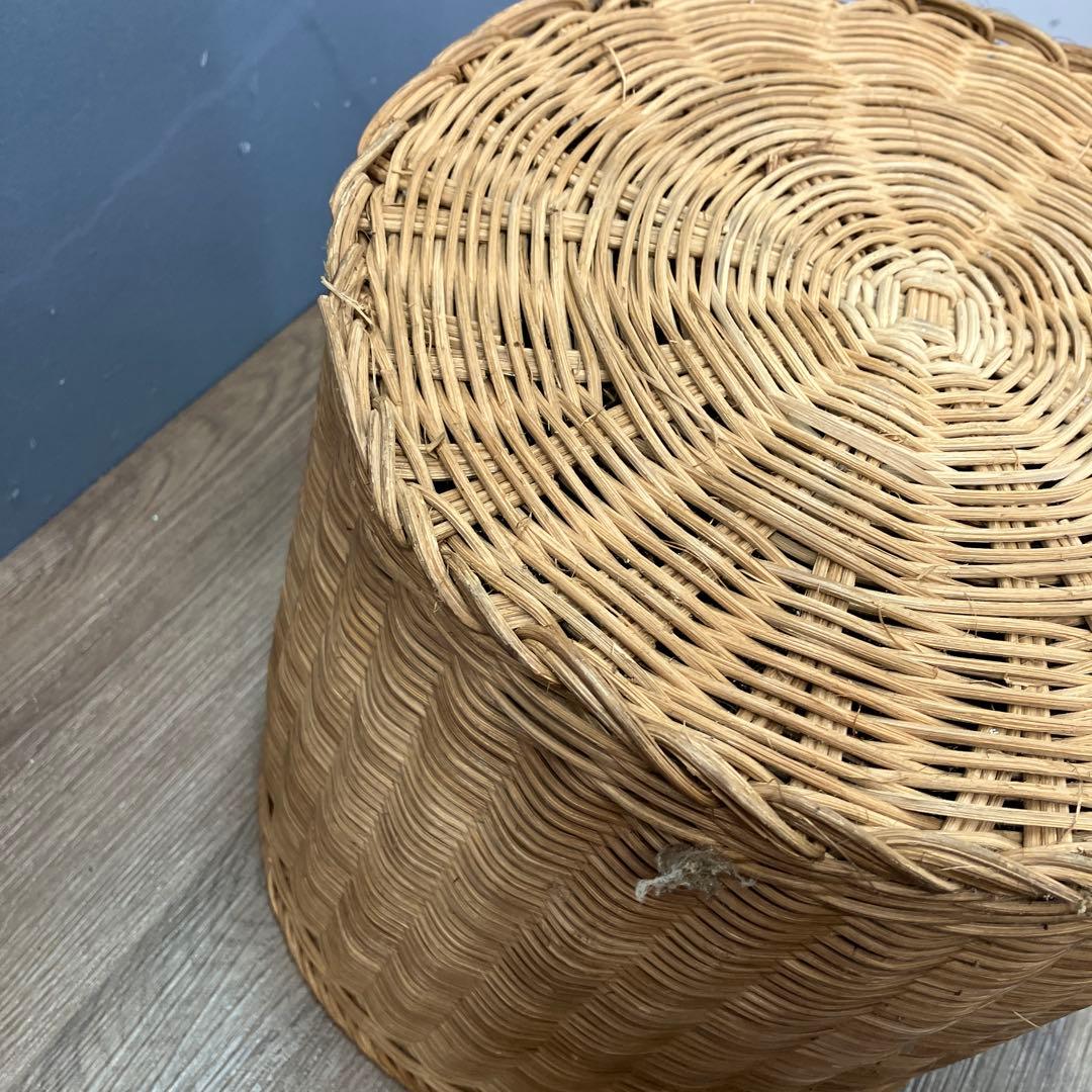 B-1 ふくろう ラタンバスケット 蓋なし 籠 小物入れ 鉢カバー インテリア