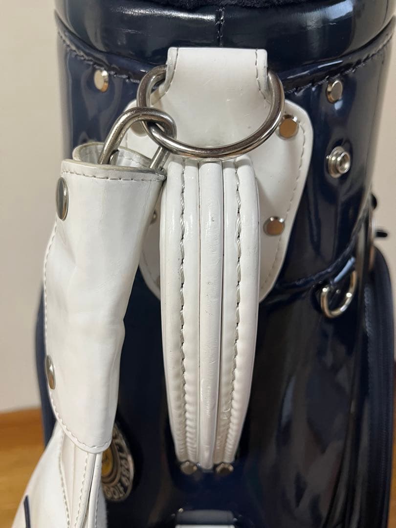 パーリーゲイツエナメルキャディバッグ【ネイビー】