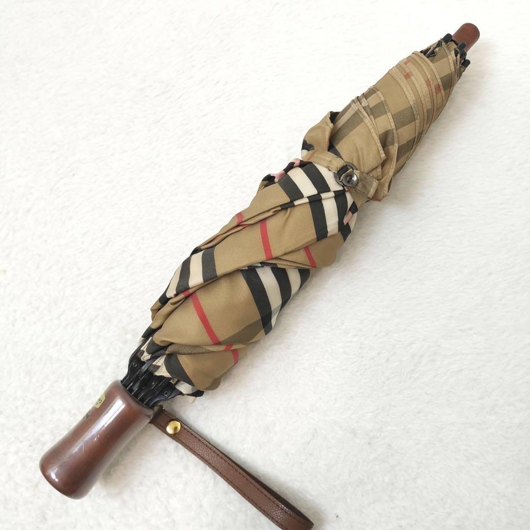 ✨人気カラー✨　バーバリーズ　折りたたみ傘　ノバチェック