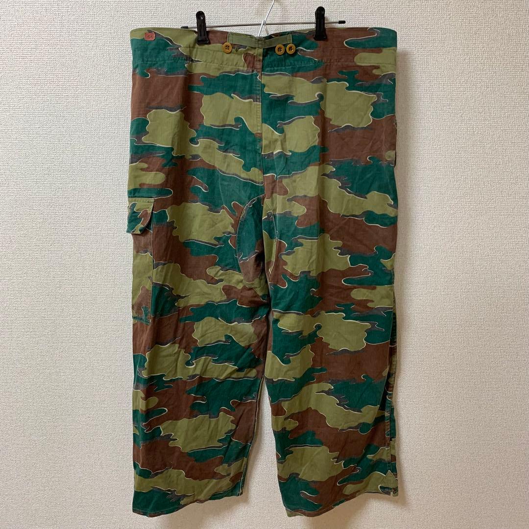 【実物】ベルギー軍　カーゴパンツ　ジグソーカモ　５０年代