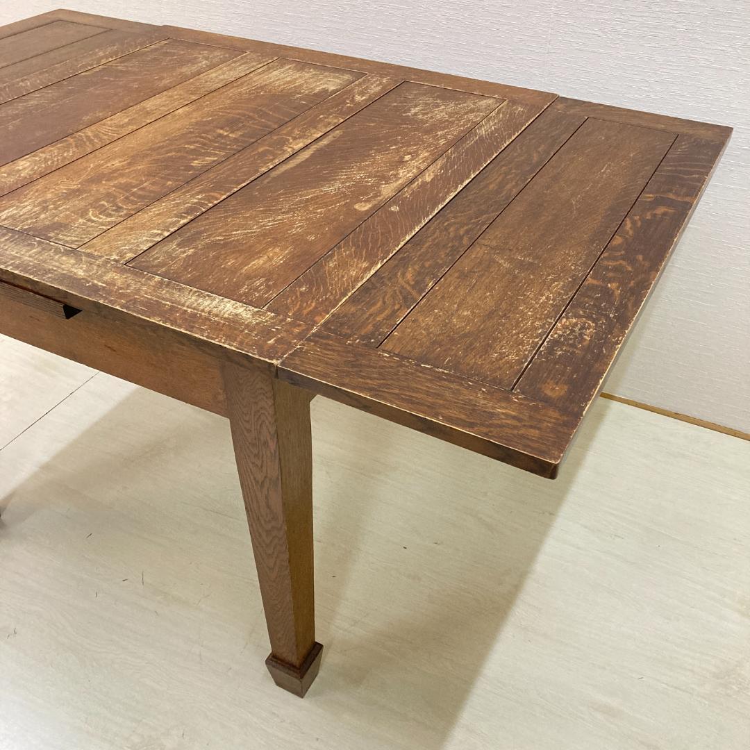 イギリス　アンティーク　ドローリーフテーブル　ダイニングテーブル　伸縮