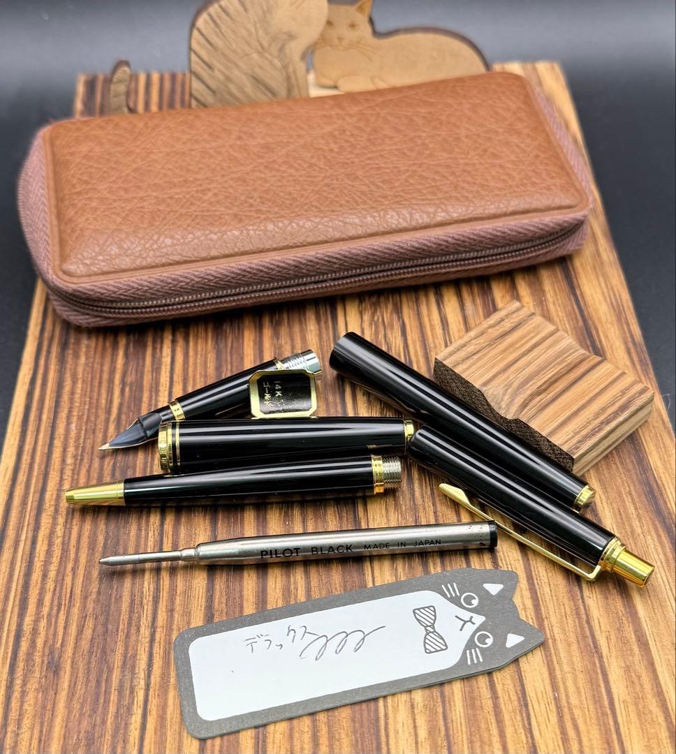 Pilot DELUXE 未使用 万年筆 ボールペン セット 14K