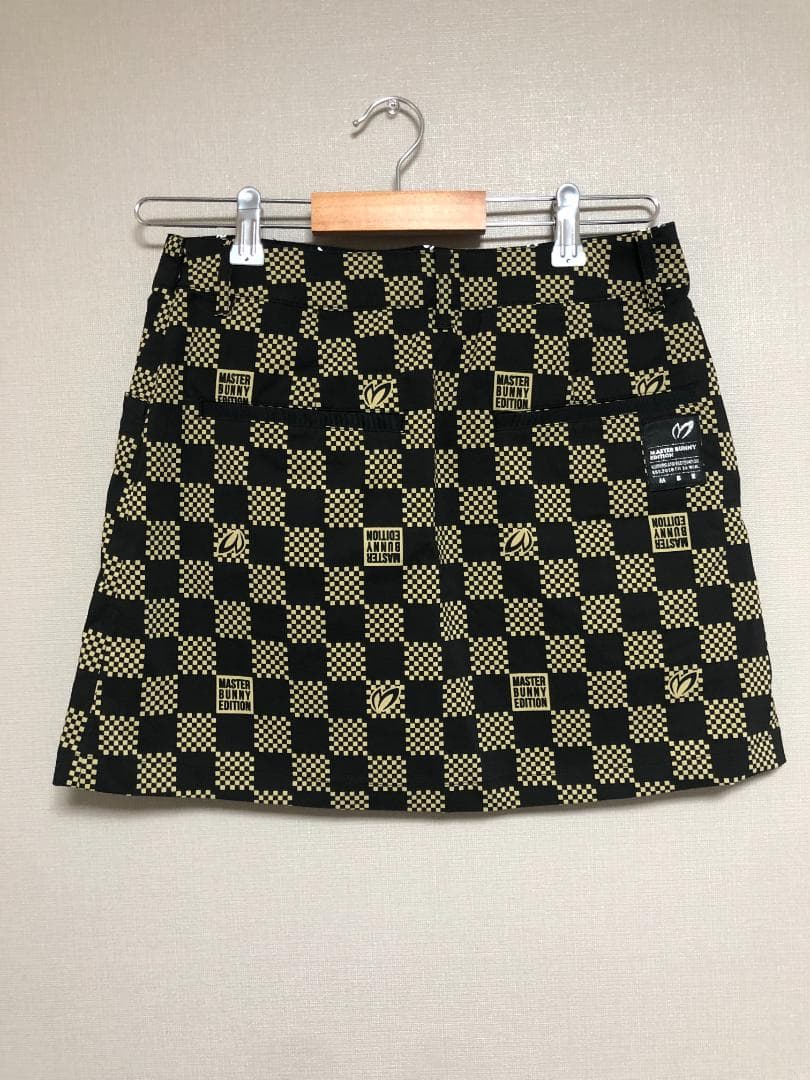 未使用 マスターバニーエディション 市松模様 スカート 黒 ベージュ 0 S