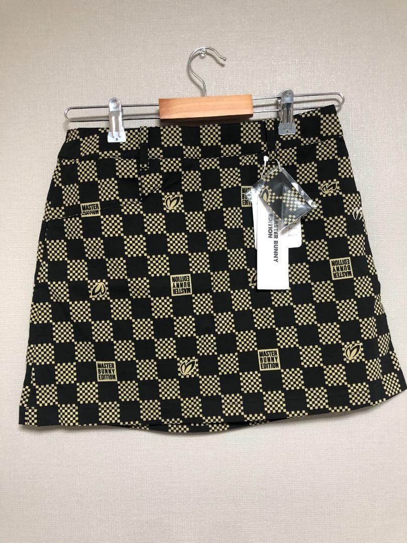 未使用 マスターバニーエディション 市松模様 スカート 黒 ベージュ 0 S