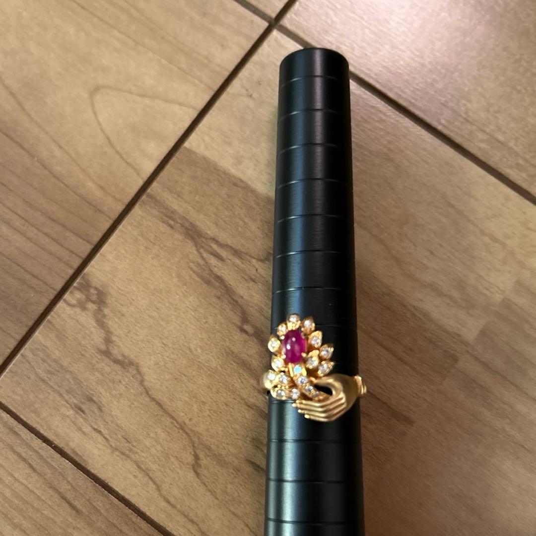 K18花デザインリング