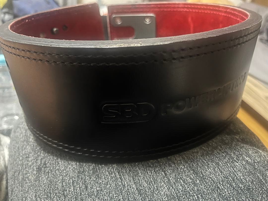 SBD トレーニング・パワーベルト 黒/赤　13mm Sサイズ