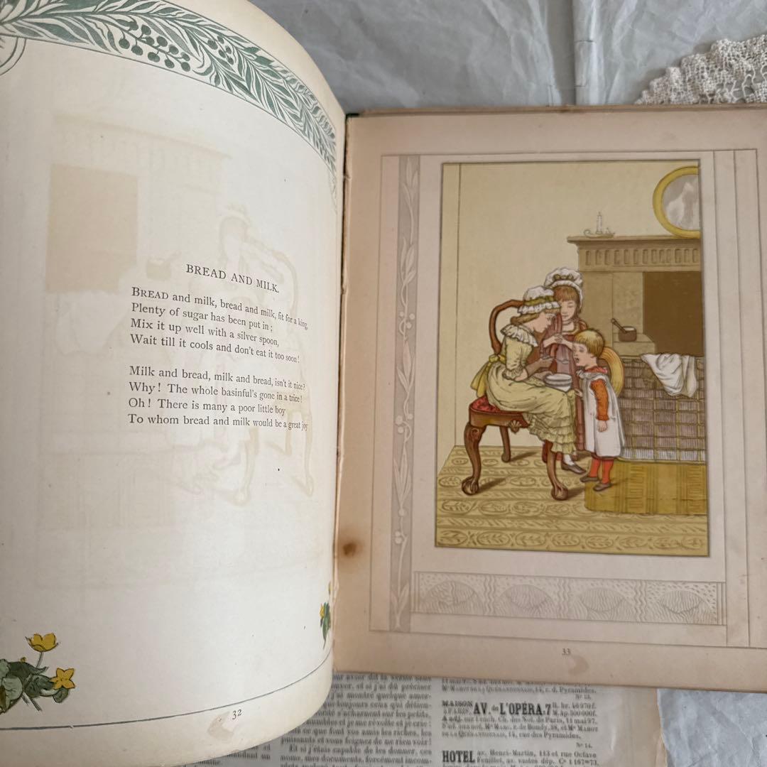 難有　稀少1880年アンティーク絵本ヴィクトリアン洋書ジャンクジャーナル古書