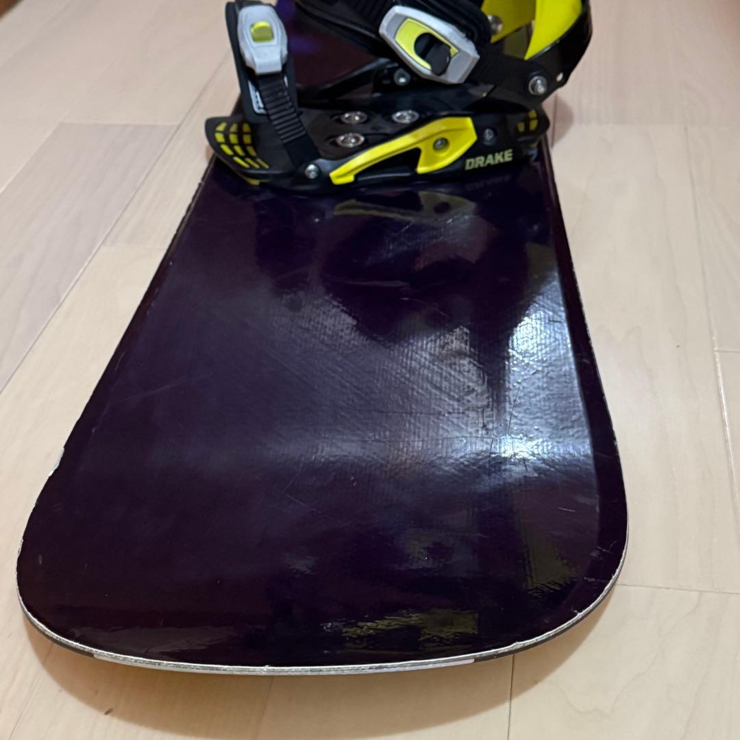 160cm 初心者Drake スノーボード 紫黒　ビンディング付き　2点セット