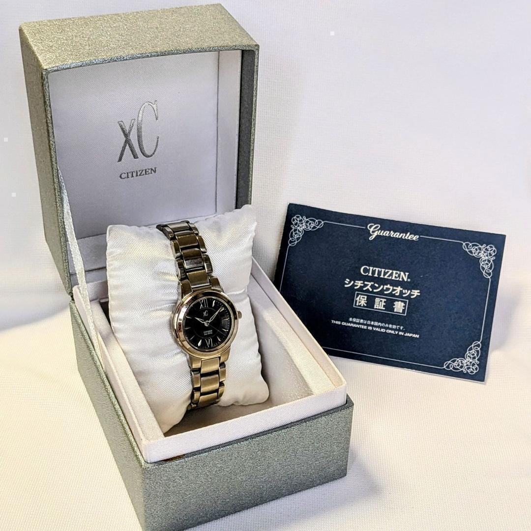 良品 CITIZENシチズン レディース腕時計 xCクロスシー ブラック 箱付き
