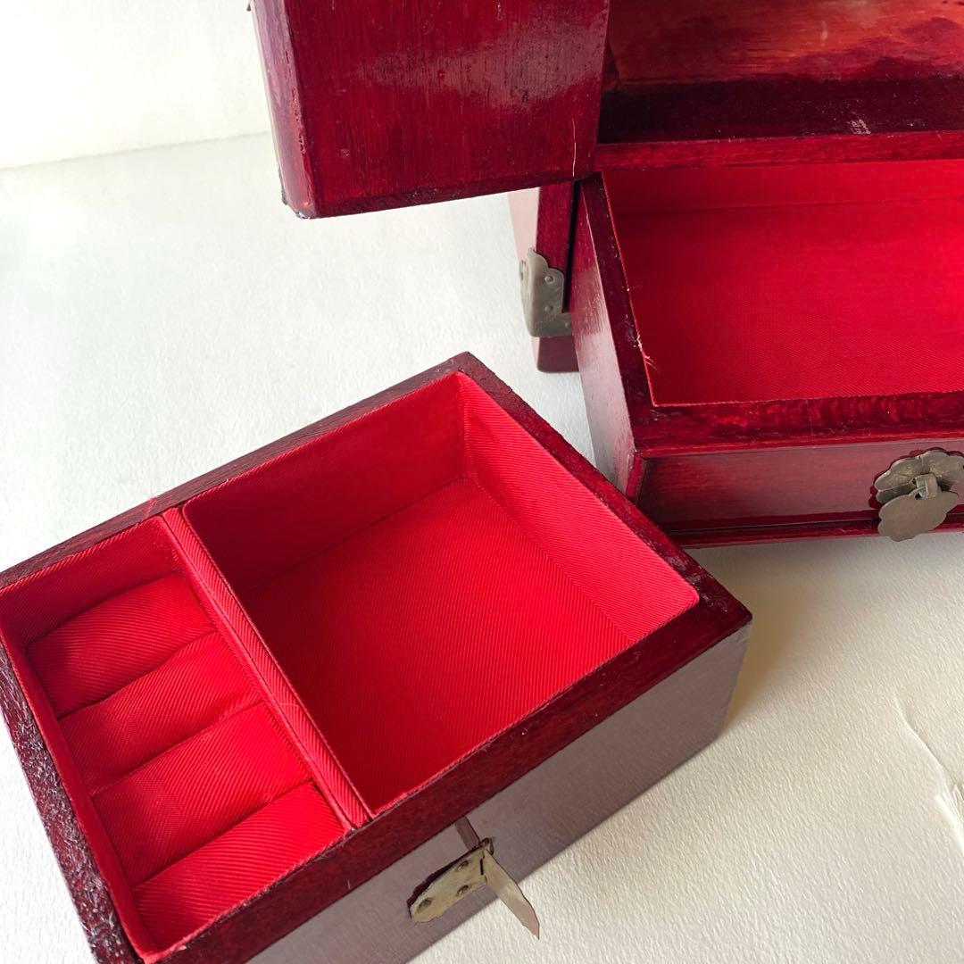 アンティーク　李朝家具 ジュエリーボックス　鍵付きアクセサリーケース　古美術