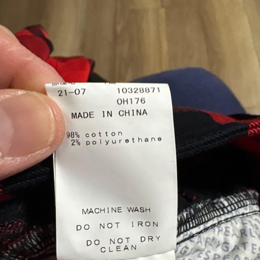 【美品】PEARLY GATES チェックパンツ レッド/ブラック