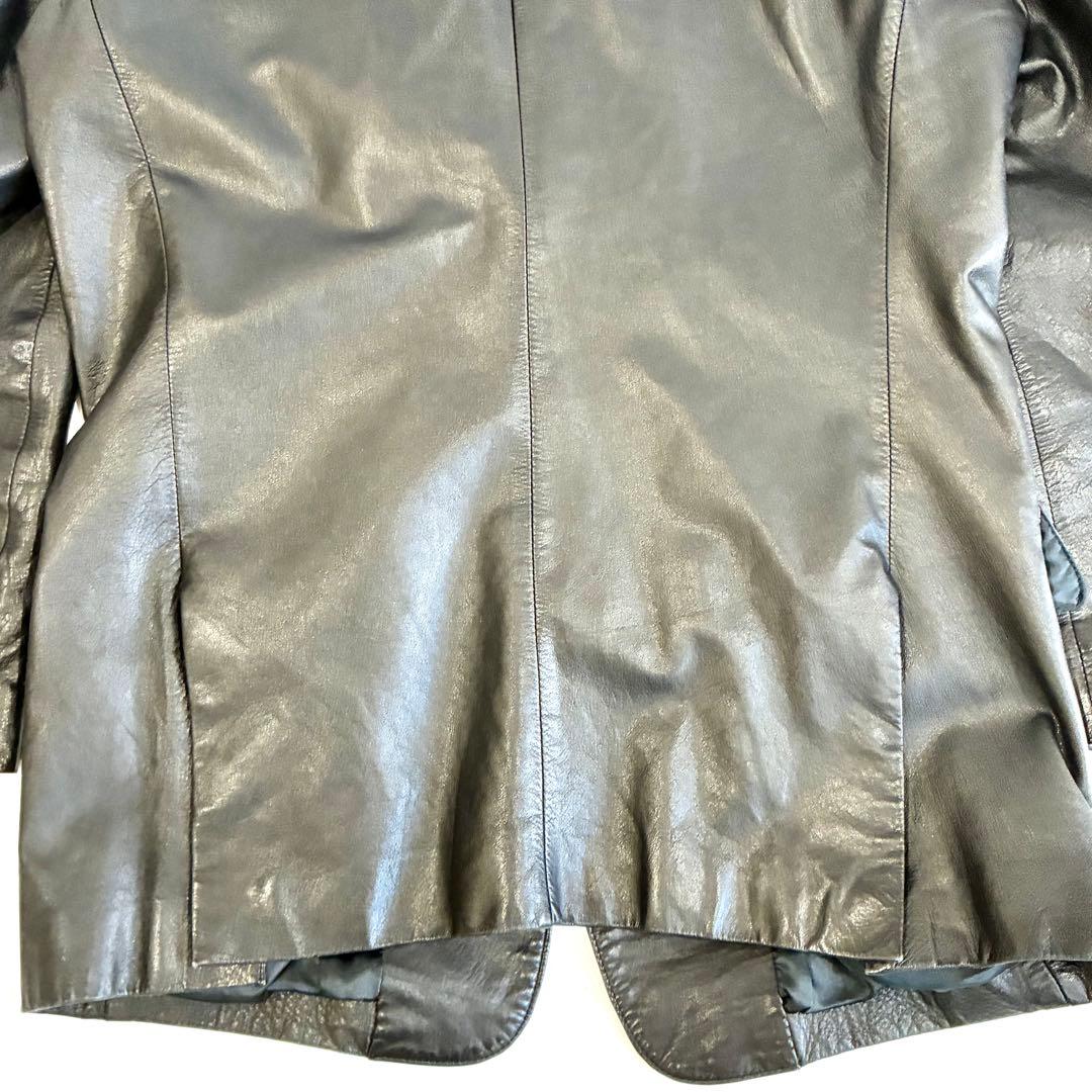 希少 美品 Paul Smith レザー テーラード ブラック　XL 牛革