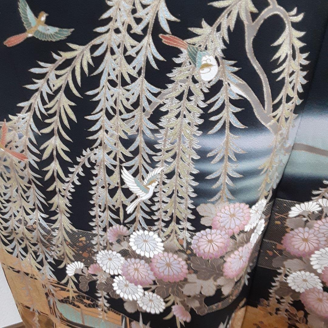 リメイク着物ロングワンピースボレロ付き正絹作家者11号フリーサイズ