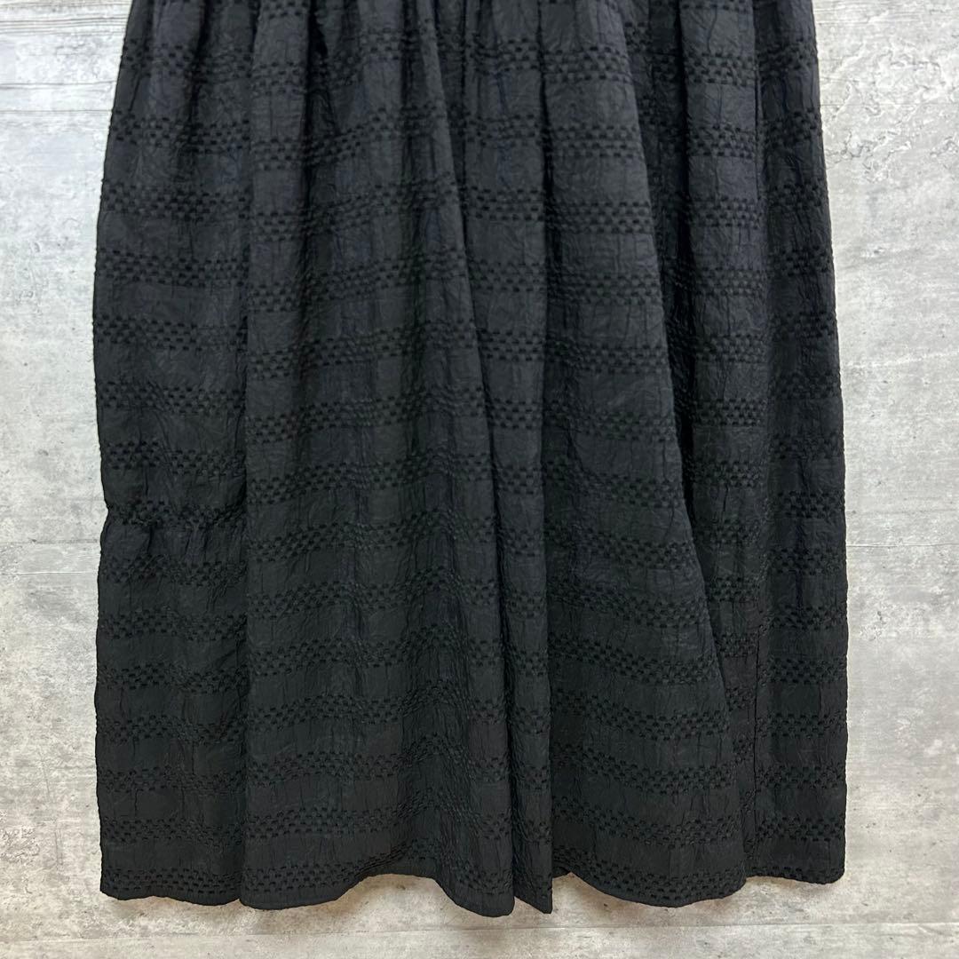 UNMINOU アンミヌ ミニカラーステッチ シャーリングドレス ワンピース