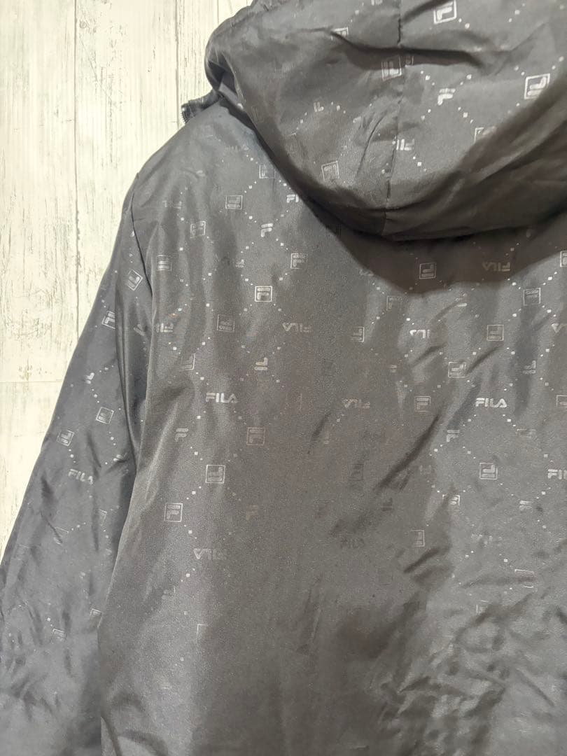 大きいサイズ　FILA フィラ　レディース　ブラック フード付きコート3L