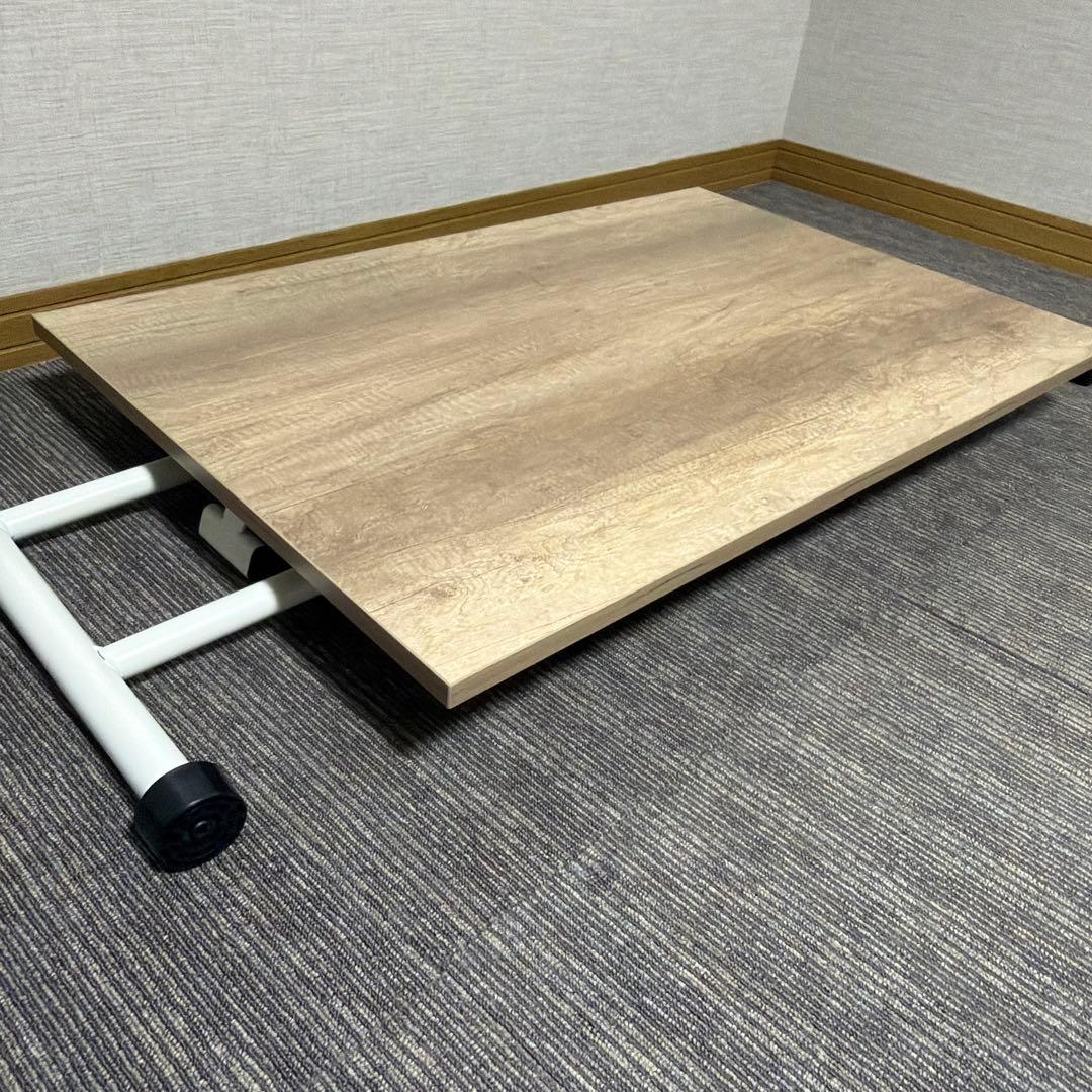 未使用品武田コーポレーションガス圧昇降式テーブルナチュラル 90×60×71.5