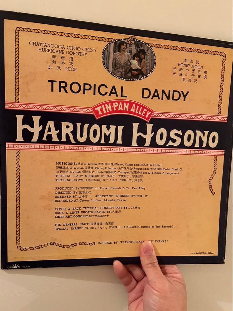 細野晴臣　トロピカル・ダンディー　帯　オリジナル盤