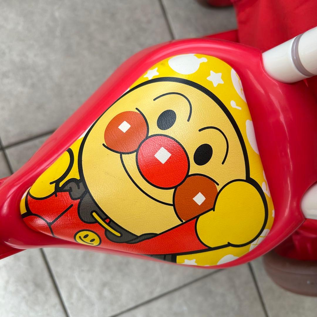 アンパンマン 三輪車 赤 手押し棒付き サンシェード付き 押し棒 子供用 キッズ